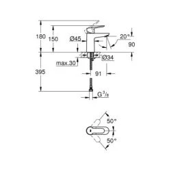 Grohe Mitigeur Monocommande, 1/2" Pour Lavabo Taille S (MitigeurS1) -GROHE Soldes 28543290 2