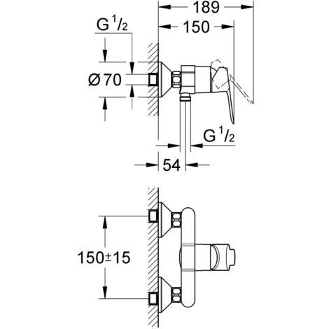 Grohe Set Mitigeur Monocommande + Ensemble De Douche Complet 2 Jets Tempesta 100 (MitigeurD1-TEMPESTA) 6 Grohe Set Mitigeur Monocommande + Ensemble De Douche Complet 2 Jets Tempesta 100 (MitigeurD1-TEMPESTA) – Image 4