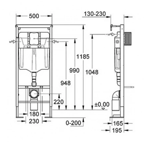 PACK COMPLET WC SUSPENDU BATI GROHE SL AUTOPORTANT + PLAQUE BLANCHE + CUVETTE DURAVIT D-CODE + ABATTANT DURAVIT D-CODE 4 PACK COMPLET WC SUSPENDU BATI GROHE SL AUTOPORTANT + PLAQUE BLANCHE + CUVETTE DURAVIT D-CODE + ABATTANT DURAVIT D-CODE – Image 2