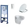 PACK COMPLET WC SUSPENDU BATI GROHE SL AUTOPORTANT + PLAQUE BLANCHE + CUVETTE JACOB DELAFON BRIVE + ABATTANT SIAMP MONACO -GROHE Soldes 2899675 1