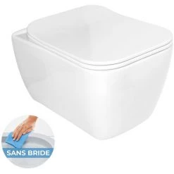 Grohe Pack WC Bâti Rapid SL + Cuvette Havana Sans Bride Avec Fixations Invisibles + Abattant Softclose (RapidSlHavanaRimless-4) -GROHE Soldes 29342154 2