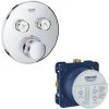 GROHE - Mitigeur Douche Encastrable Grohtherm, Rond 2 Sorties + Corps D Encastrement -GROHE Soldes 29368688 1