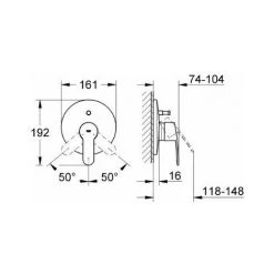 GROHE Eurostyle Cosmopolitan Façade Mitigeur Encastré Bain/Douche 19506002 (Import Allemagne) -GROHE Soldes 29931003 2