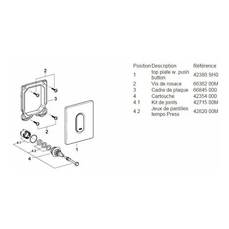 GROHE Plaque De Commande Urinoir Arena 38857SH0 (Import Allemagne) 4 GROHE Plaque De Commande Urinoir Arena 38857SH0 (Import Allemagne) – Image 2