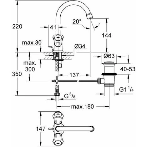 GROHE Costa L Mélangeur Lavabo 21094001 (Import Allemagne) 4 GROHE Costa L Mélangeur Lavabo 21094001 (Import Allemagne) – Image 2