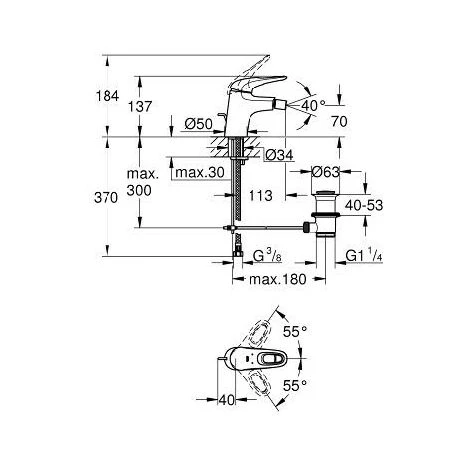 Mitigeur De Bidet Grohe Eurostyle Taille S | Chrome 4 Mitigeur De Bidet Grohe Eurostyle Taille S | Chrome – Image 2