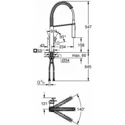 GROHE Eurocube Mitigeur Monocommande Evier 31395DC0 5 GROHE Eurocube Mitigeur Monocommande Evier 31395DC0 -GROHE Soldes 30074450 2