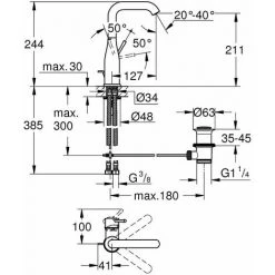 GROHE Mitigeur Monocommande Lavabo Taille L Essence Chromé 32628001 5 GROHE Mitigeur Monocommande Lavabo Taille L Essence Chromé 32628001 -GROHE Soldes 30074567 2