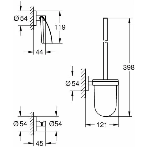 GROHE Set D’accessoires 3 En 1 ESSENTIALS Chromé Essentials 40407001 4 GROHE Set D’accessoires 3 En 1 ESSENTIALS Chromé Essentials 40407001 – Image 2