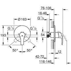 GROHE Mitigeur De Douche Encastré EUROSMART Chromé 33556002 -GROHE Soldes 30074665 4