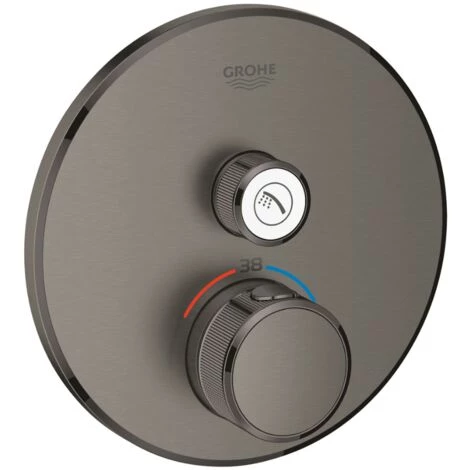 Grohe - Mitigeur Thermostatique Encastrable Grohtherm Hard Graphite Brossé Avec Corps D Encastrement Rapido 5 Grohe - Mitigeur Thermostatique Encastrable Grohtherm Hard Graphite Brossé Avec Corps D Encastrement Rapido – Image 3