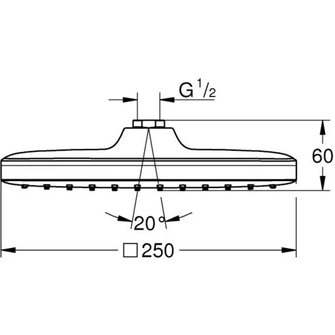 Grohe Vitalio Comfort 250 Douche De Tête 1 Jet, Chrome (26695000) 6 Grohe Vitalio Comfort 250 Douche De Tête 1 Jet, Chrome (26695000) – Image 4