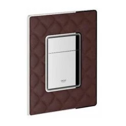 GROHE Plaque De Commande WC Skate Cosmopolitan, Cuir Matelassé,rouge Tanin