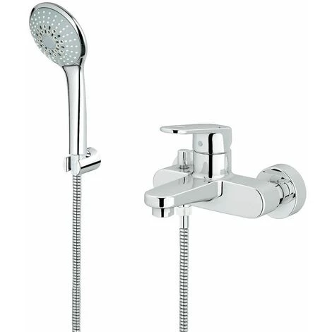 GROHE Mitigeur De Bain Europlus Apparent Avec Douchette Et Support 3 GROHE Mitigeur De Bain Europlus Apparent Avec Douchette Et Support