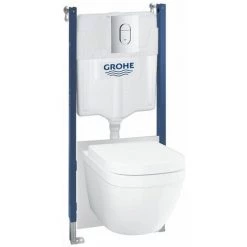 GROHE Kit WC 5 En 1 Solido Compact Avec WC Suspendu Euro Ceramic
