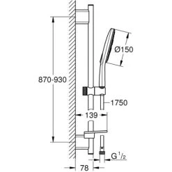 Grohe Rainshower Smartactive 150 Barre De Douche 90cm + Flexible 1,75m + Douchette à Main 3 Jets, Chrome (26593000) 9 Grohe Rainshower Smartactive 150 Barre De Douche 90cm + Flexible 1,75m + Douchette à Main 3 Jets, Chrome (26593000) -GROHE Soldes 33877125 4
