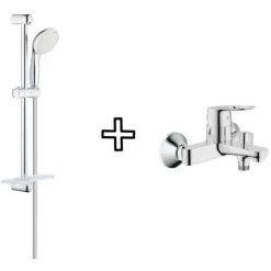 Grohe Mitigeur Baignoire Bauloop Et Douchette + Barre De Douche + Porte Savon Tempesta