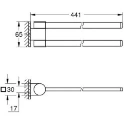 Grohe Selection Barre Porte-serviettes Pivotable, Hard Graphite (41063A00) -GROHE Soldes 34262642 3