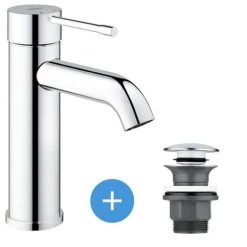 Grohe Essence - Set Mitigeur De Lavabo Taille S + Bonde Clic Clac Grohe Pour Lavabo Avec Trop-plein (23590001-CLICCLAC)