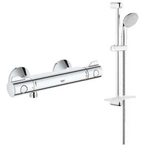 Grohe - Mitigeur Douche Grohtherm Et Douchette + Barre De Douche + Porte Savon Tempesta 3 Grohe - Mitigeur Douche Grohtherm Et Douchette + Barre De Douche + Porte Savon Tempesta