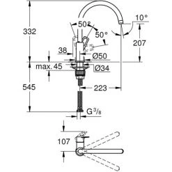 GROHE Lot De 2 Mitigeurs Cuisine Bauloop Bec Haut Chrome -GROHE Soldes 35817848 3