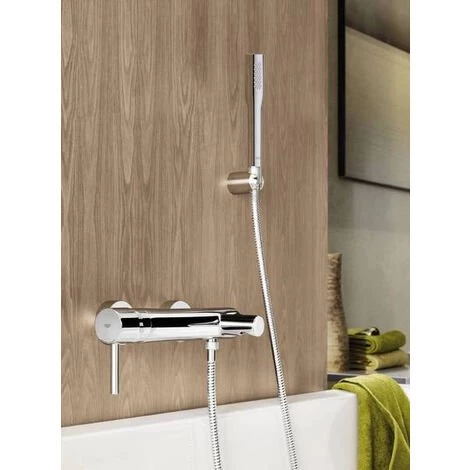 Grohe Essence Mitigeur Monocommande 1/2" Bain/douche + Douchette 1 Jet, Chrome (G-33628001) 4 Grohe Essence Mitigeur Monocommande 1/2" Bain/douche + Douchette 1 Jet, Chrome (G-33628001) – Image 2