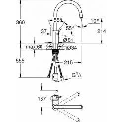 GROHE Mitigeur Monocommande Evier Chromé Concetto -GROHE Soldes 36033240 4