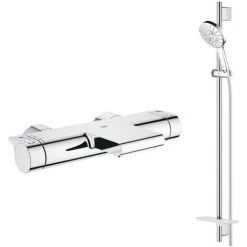 Grohe - Robinet Bain Thermostatique Grohtherm + Ensemble De Douche Rainshower
