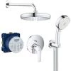 Grohe Eurosmart Set De Douche Tout En 1 Avec Douche De Tête 21cm + Douchette 3 Jets, Chrome (25219001-PERFECT3JETS) -GROHE Soldes 36598735 1