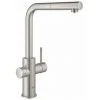 Grohe Blue Home Robinet De Cuisine Avec Bec Duo L Et Mousseur Extractible Avec Whifi Bluetooth 3xChilled & 3xSparkling Supersteel - Supersteel -GROHE Soldes 36903615 1