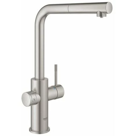 Grohe Blue Home Robinet De Cuisine Avec Bec Duo L Et Mousseur Extractible Avec Whifi Bluetooth 3xChilled & 3xSparkling Supersteel - Supersteel 3 Grohe Blue Home Robinet De Cuisine Avec Bec Duo L Et Mousseur Extractible Avec Whifi Bluetooth 3xChilled & 3xSparkling Supersteel - Supersteel