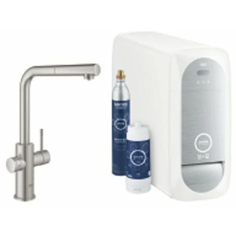 Grohe Blue Home Robinet De Cuisine Avec Bec Duo L Et Mousseur Extractible Avec Whifi Bluetooth 3xChilled & 3xSparkling Supersteel - Supersteel 5 Grohe Blue Home Robinet De Cuisine Avec Bec Duo L Et Mousseur Extractible Avec Whifi Bluetooth 3xChilled & 3xSparkling Supersteel - Supersteel – Image 3