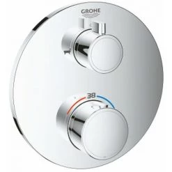 Grohe Grohtherm Partie De Finition Pour Robinet Encastrable Thermostatique Avec Inverseur Rond Chrome - Chrome -GROHE Soldes 36903702 3