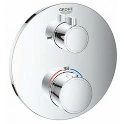 Grohe Grohtherm Partie De Finition Pour Robinet Encastrable Thermostatique Avec Inverseur Rond Chrome - Chrome -GROHE Soldes 36903702 4