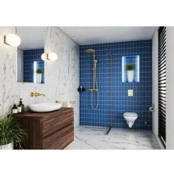 Grohe Essentials Ensemble Porte-balai Montage Au Mur Brushed Cool Sunrise - Brushed Cool Sunrise -GROHE Soldes 36903766 4