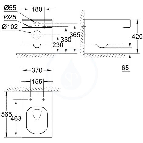 Grohe Cuvette Cube Ceramic Sans Bride Avec Fixations Invisibles Blanc Alpin + Abattant Softclose (CubeCeramic) 6 Grohe Cuvette Cube Ceramic Sans Bride Avec Fixations Invisibles Blanc Alpin + Abattant Softclose (CubeCeramic) – Image 4