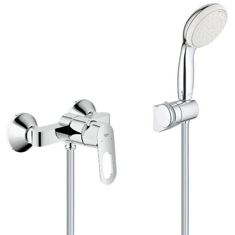 Grohe Set De Douche Mitigeur Mécanique Bauloop + Douchette à Main 2 Jets Tempesta 100 Avec Support Mural, Chrome (23340000-Tempesta3) 3 Grohe Set De Douche Mitigeur Mécanique Bauloop + Douchette à Main 2 Jets Tempesta 100 Avec Support Mural, Chrome (23340000-Tempesta3)