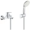Grohe Set Mitigeur Monocommande Bain/Douche BauEdge + Douchette 2 Jets Tempesta 100 Avec Support Mural, Chrome MitigeurBD1-Tempesta3 -GROHE Soldes 38047895 1