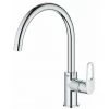 Grohe Bau Flow Robinet De Cuisine 1 Trou Avec Bec Pivotant Haut Chrome - Chrome