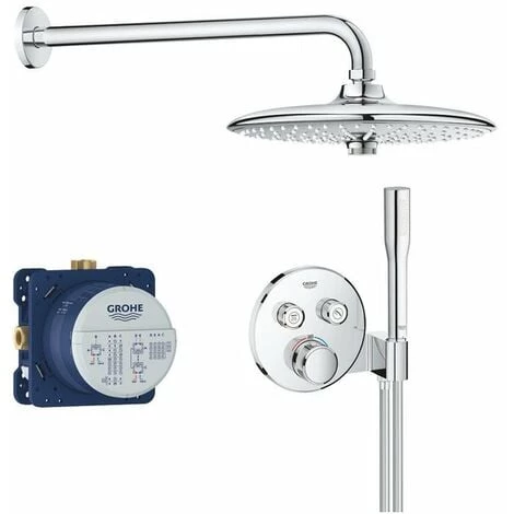 Grohe Smartcontrol Partie De Finition Pour Robinet De Douche Encastrable Thermostatique Avec Inverseur Et Support De Douche Rond 2 Fonctions Chrome - Chrome 3 Grohe Smartcontrol Partie De Finition Pour Robinet De Douche Encastrable Thermostatique Avec Inverseur Et Support De Douche Rond 2 Fonctions Chrome - Chrome
