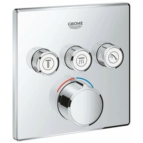 Grohe Smartcontrol Partie De Finition Pour Robinet De Douche Encastrable Avec Inverseur 3 Voies Carré Chrome - Chrome 3 Grohe Smartcontrol Partie De Finition Pour Robinet De Douche Encastrable Avec Inverseur 3 Voies Carré Chrome - Chrome