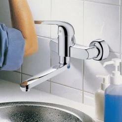 Grohe Euroeco Mitigeur Mural De Sûreté Avec Bec Tournant Chrome - Chrome -GROHE Soldes 38909281 2