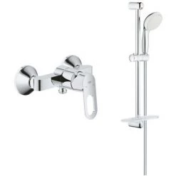 Grohe - Mitigeur Douche Avec Douchette Monocommande Bauloop Avec Barre De Douche Et Porte Savon Tempesta