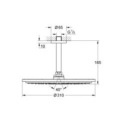 Grohe RAINSHOWER COSMOPOLITAN 310 - Ensemble De Douche De Tête (26067DC0) -GROHE Soldes 3936147 2