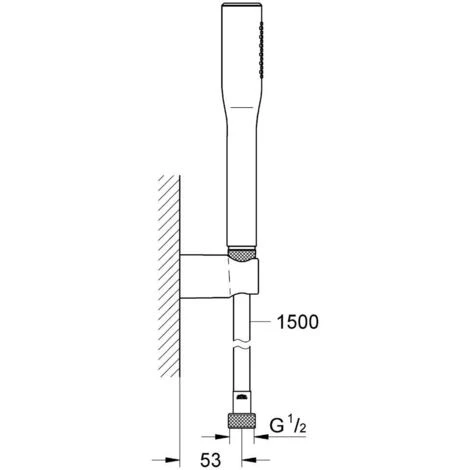 Grohe Set Bain/douche Mitigeur Mécanique Essence + Douchette Stick 1 Jet Euphoria Cosmopolitan, Chrome (33624001-Euphoria) 7 Grohe Set Bain/douche Mitigeur Mécanique Essence + Douchette Stick 1 Jet Euphoria Cosmopolitan, Chrome (33624001-Euphoria) – Image 5