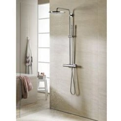 Grohe Rainshower Modern Colonne De Douche Avec Douche De Tête 31cm Et Douchette à Main Chrome - Chrome -GROHE Soldes 39902061 5