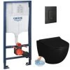 Grohe Pack WC Bâti-support + Cuvette Vitra SENTO Noire Sans Bride Fixations Invisibles + Plaque Noire (RapidSLBlackSento-KF0) -GROHE Soldes 40747390 1
