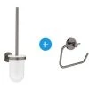 Grohe Essentials Set D'accessoires WC Avec Porte Balai WC + Dérouleur De Papier Mural, Hard Graphite Brossé (40374AL1-Essentials) -GROHE Soldes 41002748 1