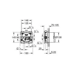 Grohe Concetto Mitigeur Mécanique Encastrable 2 Sorties Avec Inverseur + Corps D'encastrement, Chrome (24054-SET) 11 Grohe Concetto Mitigeur Mécanique Encastrable 2 Sorties Avec Inverseur + Corps D'encastrement, Chrome (24054-SET) -GROHE Soldes 41933288 5