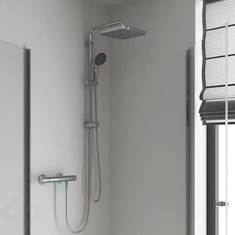 Grohe Vitalio Start System 250 Cube Colonne De Douche + Mitigeur Thermostatique Grohtherm 800 (26698XXX) 4 Grohe Vitalio Start System 250 Cube Colonne De Douche + Mitigeur Thermostatique Grohtherm 800 (26698XXX) â Image 2